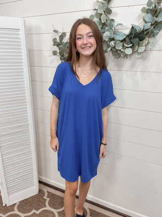 Classic Blue Tee Shirt Dress