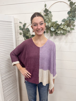 Lilac Colorblock Sweater