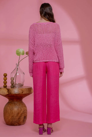 Pink Sheer Knit Sweater