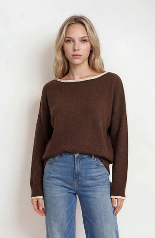 Brown Contrast Sweater