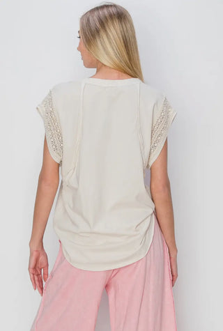 Mineral Lace Trim Top