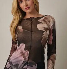 Noir Floral Sheer Top