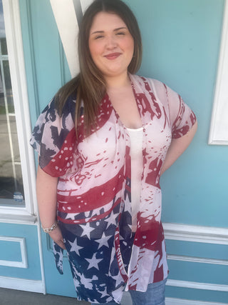 Red, White & Blue Kimono