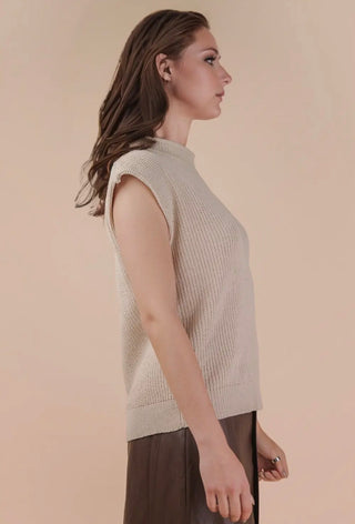 Ecru Sleeveless Sweater