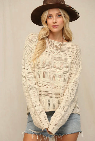 Natural Pointelle Sweater