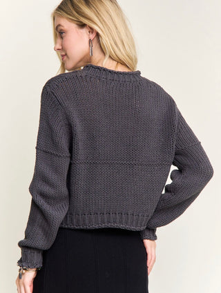 Charcoal Open Knit Sweater