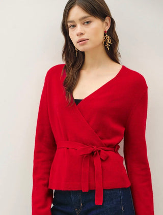 Red Wrap Sweater
