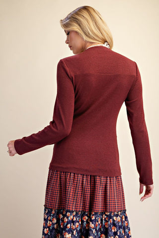 Merlot Square-Neck Top