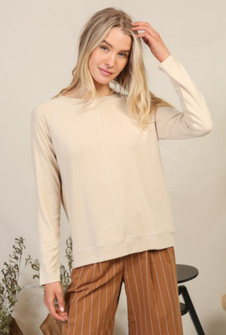 Sand Cozy Knit Top