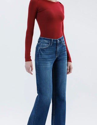 Dark Wash Aileeah High Rise Crop