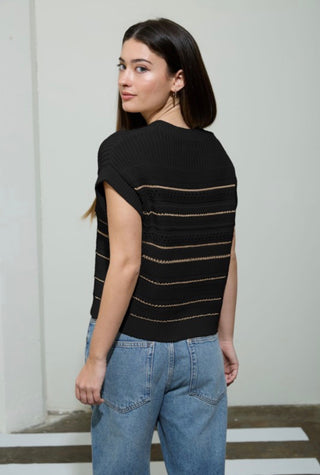 Black Multi Stripe Cardigan