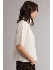 Off White Short Sleeve Turtleneck