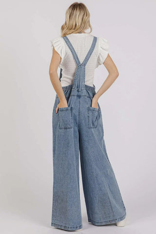 Washed Denim Overalls