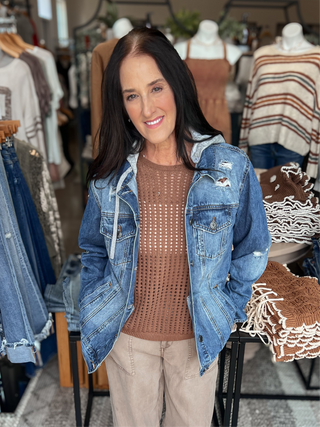 Vintage Denim Hoodie Jacket