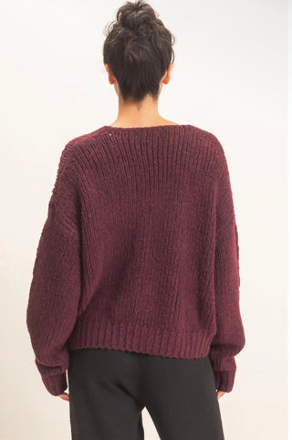 Plum Cable Sweater