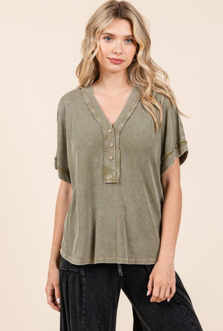 Mineral Wash Henley Top