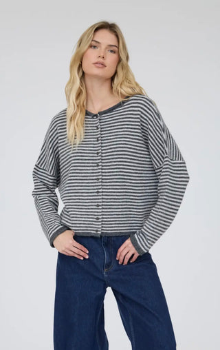 Charcoal Stripe Cardigan