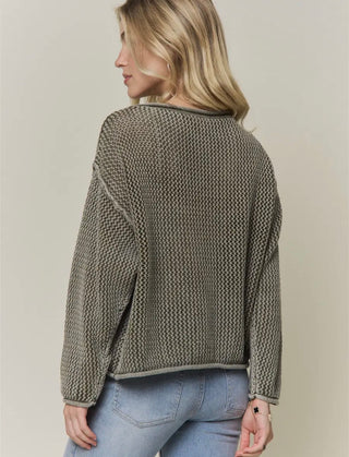 Olive Rolled Hem Sweater