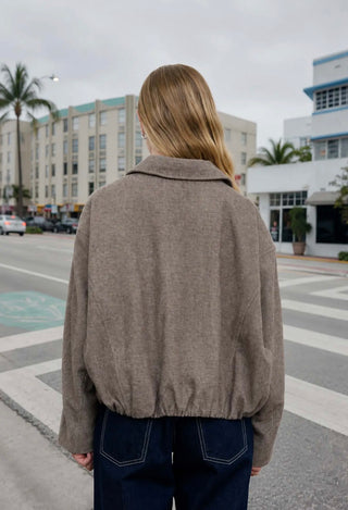 Mocha Balloon Hem Jacket