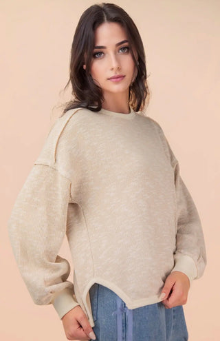 Beige Mix Knit Top