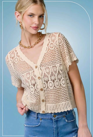 Natural Crochet Cardigan