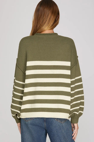 Olive Stripe Sweater