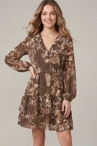 Mocha Floral Dress