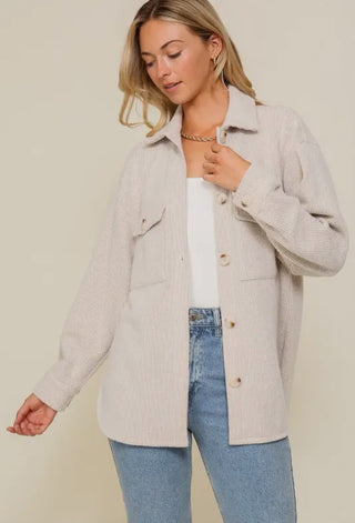 Oatmeal Waffle Knit Jacket