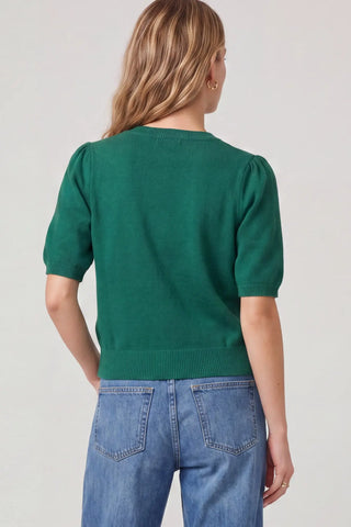 Green Short Sleeve Cardigan