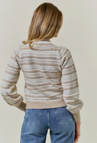 Taupe Bow Trim Cardigan