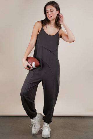 Charcoal Comfy Knit Jumpsuit