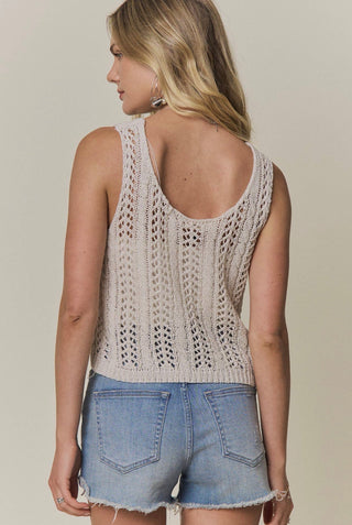 Beige Crochet Vest