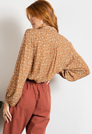 Latte Floral Blouse