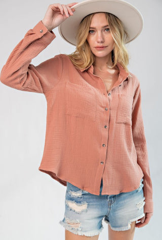 Clay Washed Gauze Shirt