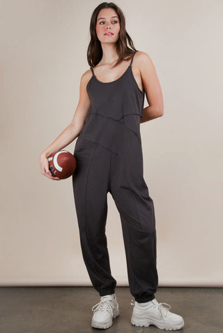 Charcoal Comfy Knit Jumpsuit