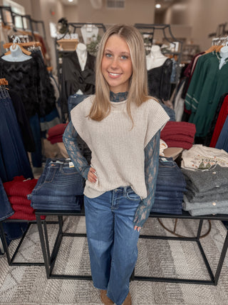 Ecru Sleeveless Sweater