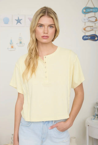 Butter Yellow Henley Top