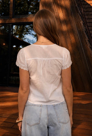 Scallop Embroidered Lace Top