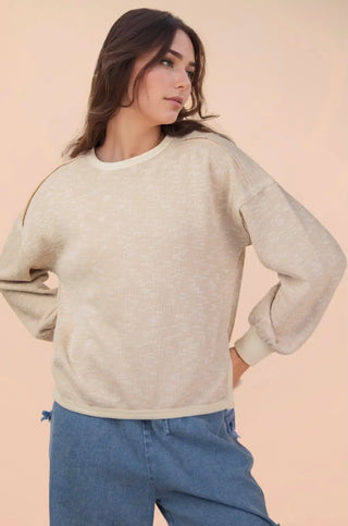 Beige Mix Knit Top