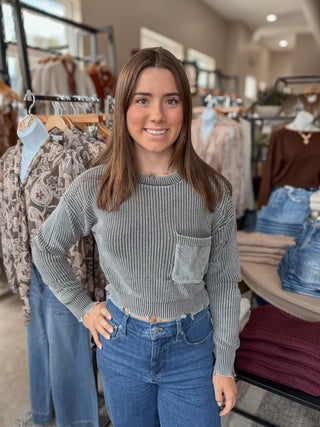 Grey Mineral Wash Sweater