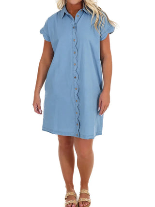 Coffee Run Denim Shirt Dress