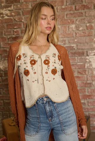 Floral Crochet Vest