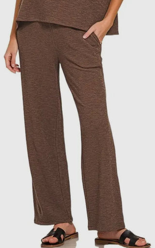 Brown Casual Knit Pant