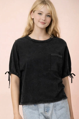 Black Mineral Wash Top
