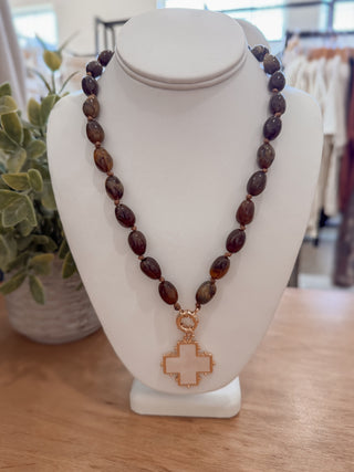 Cross & Bead Necklace