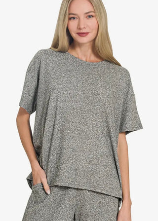 Black Soft Melange Tee