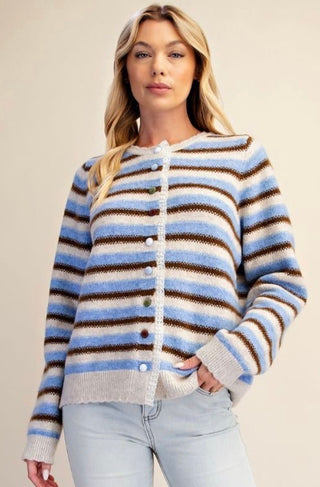 Multi Color Stripe Cardigan