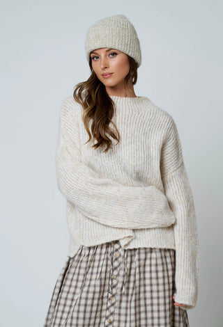 Natural Mock Neck Sweater