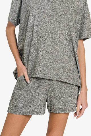 Black Soft Melange Short