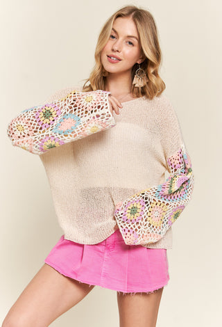 Multi Color Crochet Sweater